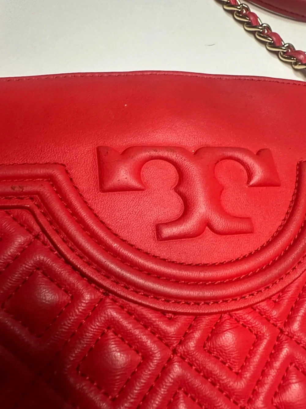 Tory Burch, Red Quilted Shoulder Bag